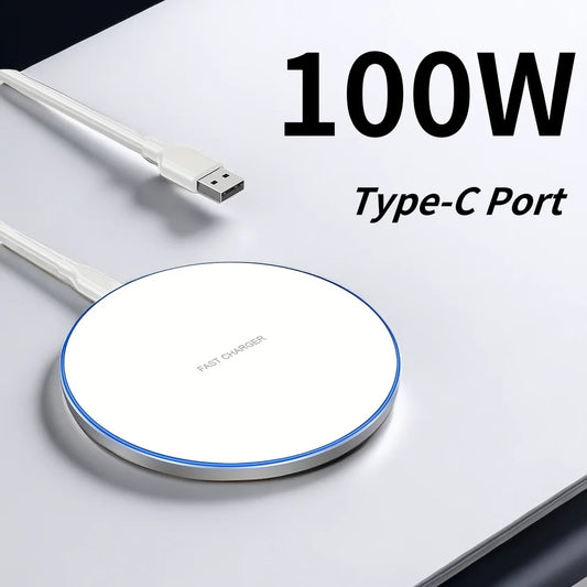 100W Wireless Charger Pad Stand – Fast Charging Dock for iPhone & Android