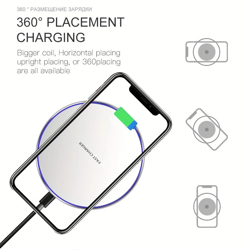 100W Wireless Charger Pad Stand – Fast Charging Dock for iPhone & Android