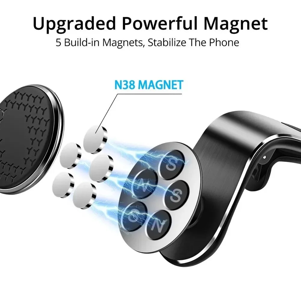 360° Magnetic Car Phone Holder – Secure Air Vent Mount for Hands-Free Driving