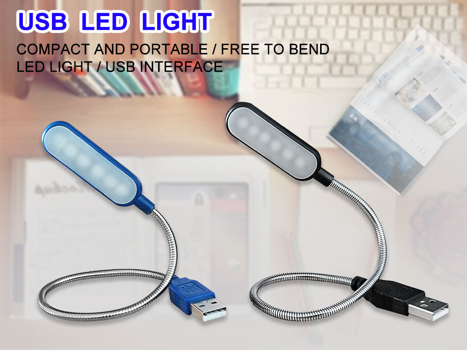 Portable USB LED Mini Book Light – Flexible Reading Lamp for Laptops & Power Banks